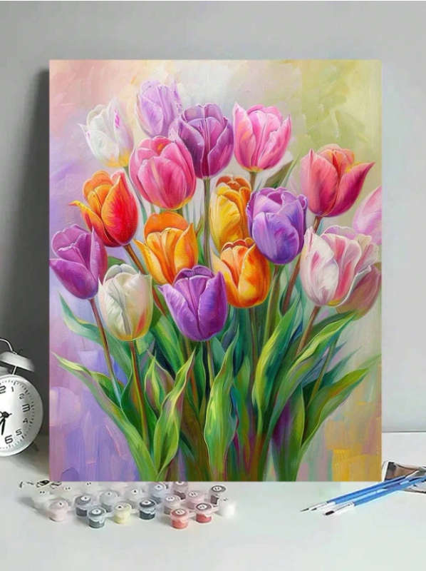 Paint by Numbers: Pretty Tulips