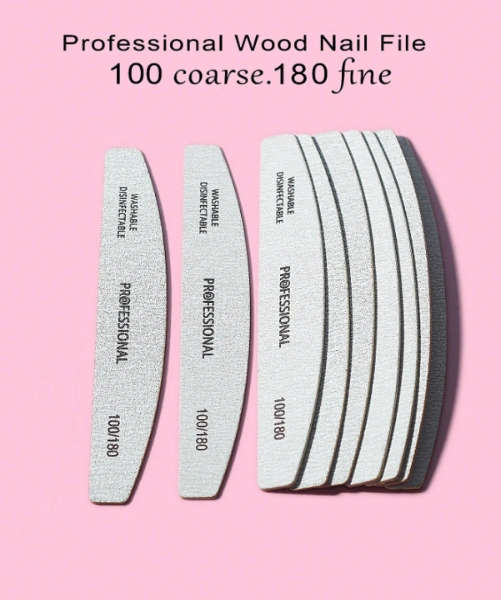 5pcs Professional Wood Nail File Set  Dual Grit 100/180