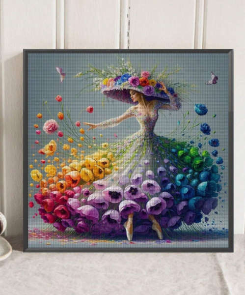 Cross-Stitching: Rosy Ballerina