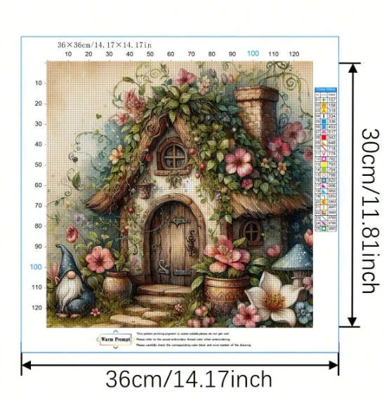 Cross-Stitching: Small Fantasy House