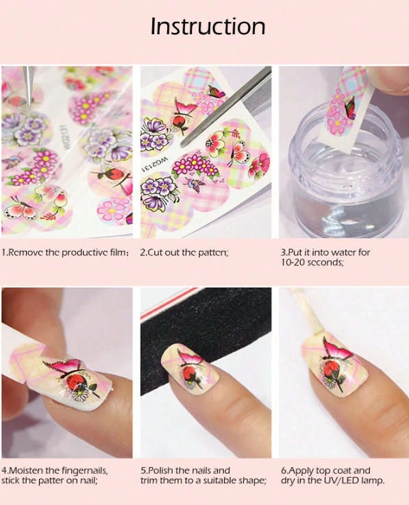 12 Styles Tulip Flower Nail Art Stickers