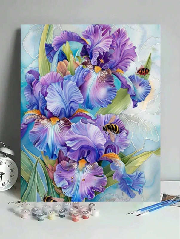 Paint by Numbers: Violet Blossoms