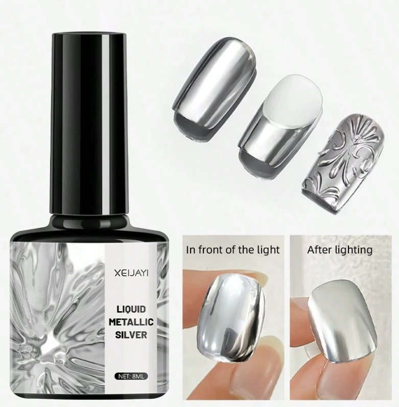 XEIJAYI Liquid Metallic Silver Gel Nail Polish