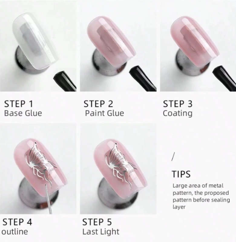 XEIJAYI Liquid Metallic Silver Gel Nail Polish