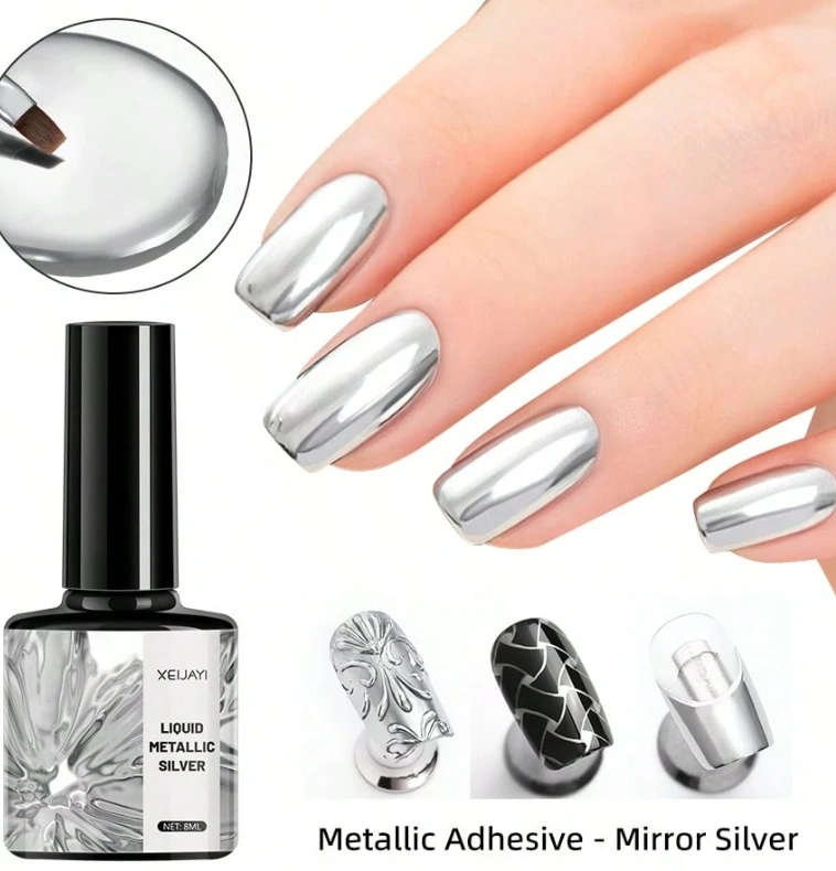 XEIJAYI Liquid Metallic Silver Gel Nail Polish