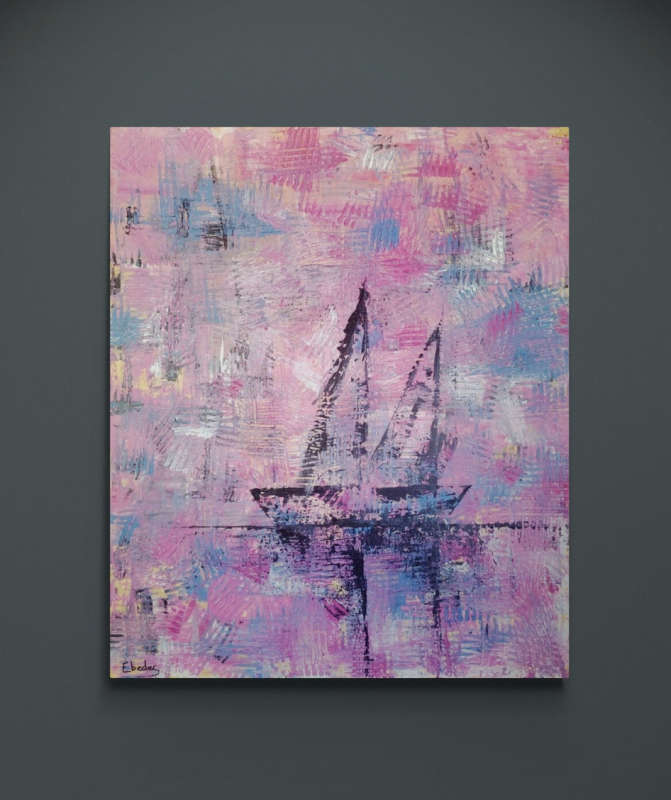Abstract Yachts at Sunset by West Coast Artist