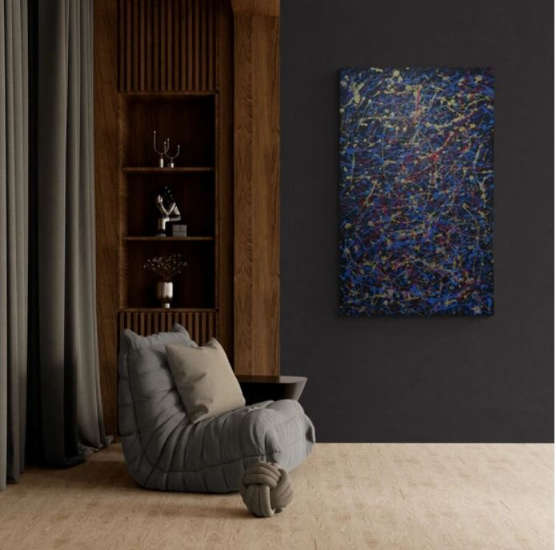 Original Acrylic Painting - Blue Chaos