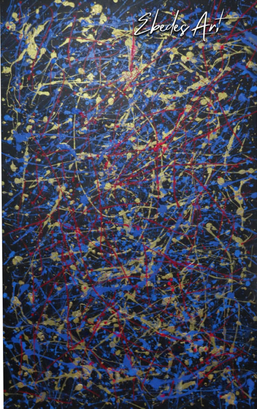Original Acrylic Painting - Blue Chaos