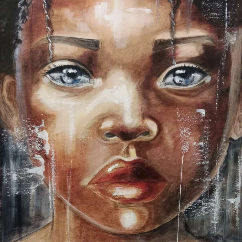 The Unyielding Gaze Original Painting by Cindy Wykerd
