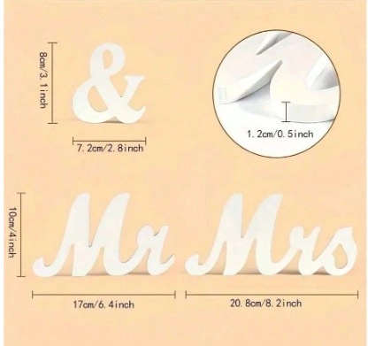 Wedding Decor - White Wooden Mr & Mrs Sign