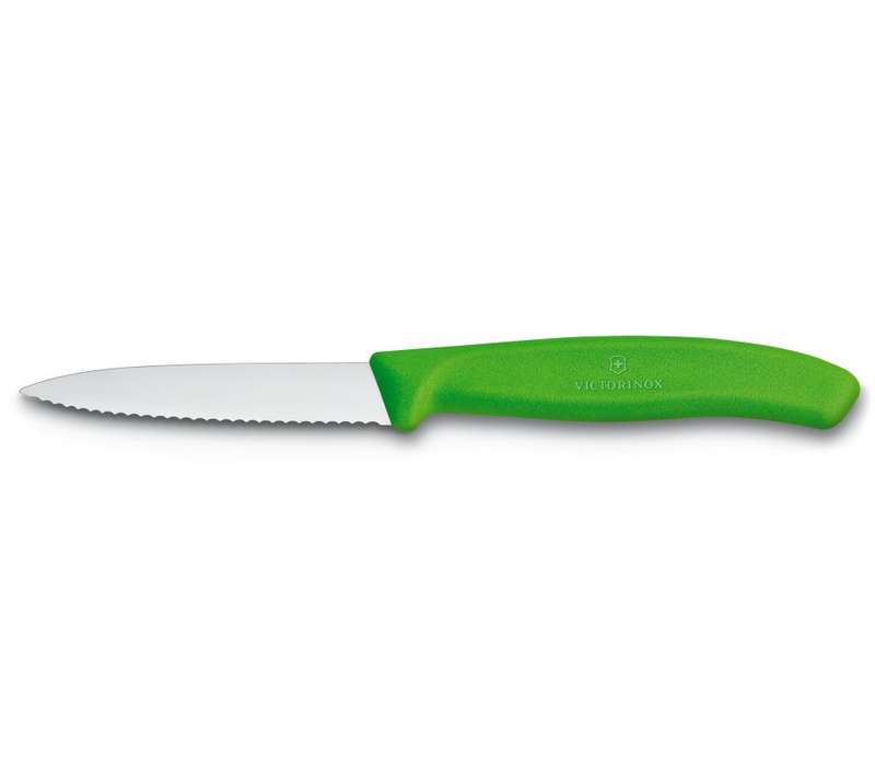 Victorinox SwissClassic Paring Knife Wavy Edge Green V6.7636.L114