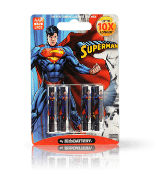 Superman LR03 AAA Alkaline Batteries 4pack