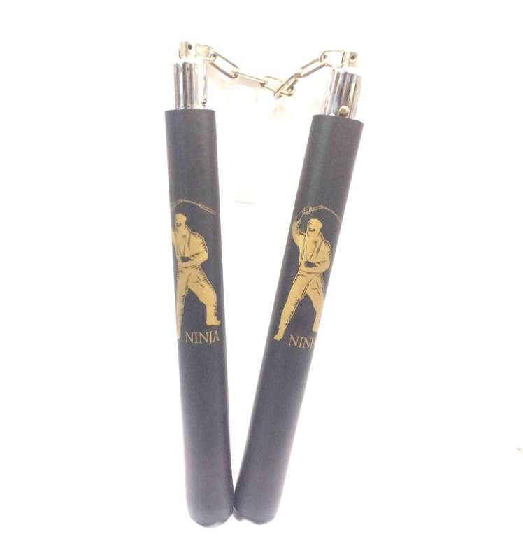 FOAM NUNCHAKU CHAIN 12INCHES PRACTICE BLACK