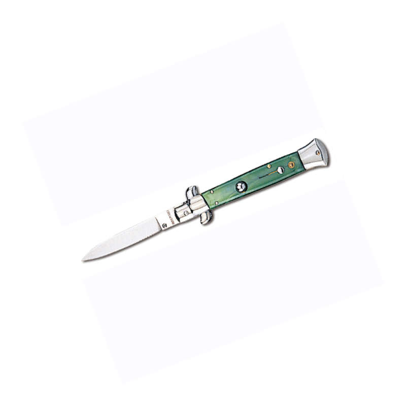 Side Open Spring Flick Knife Green -6055