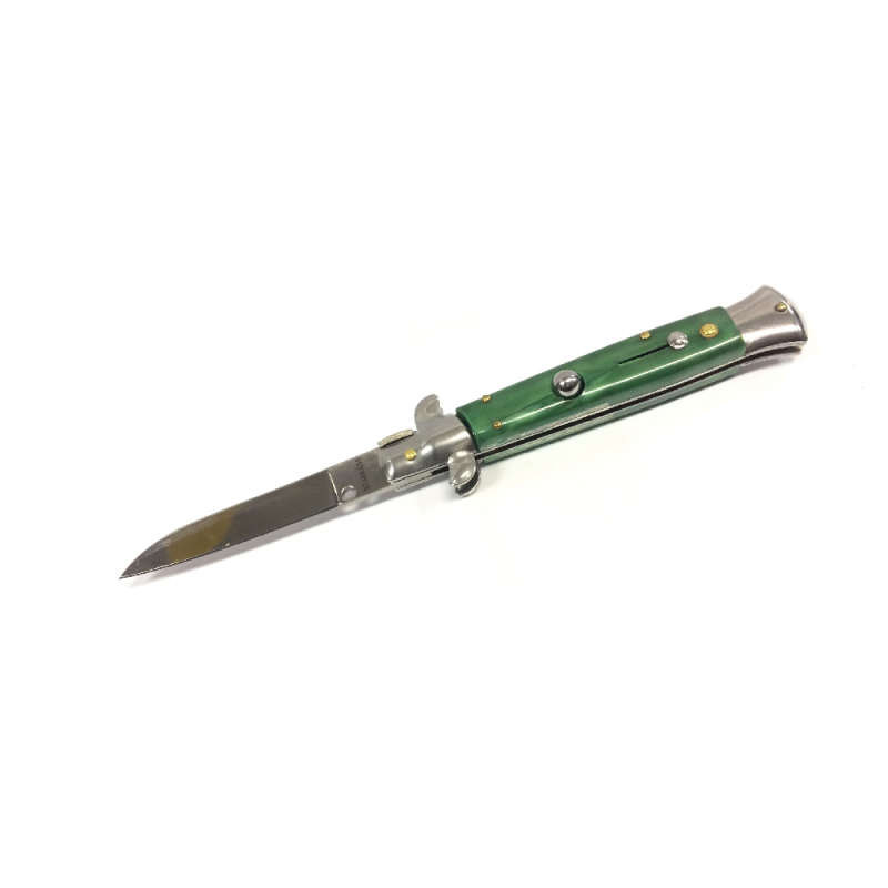 Side Open Spring Flick Knife Green -6055