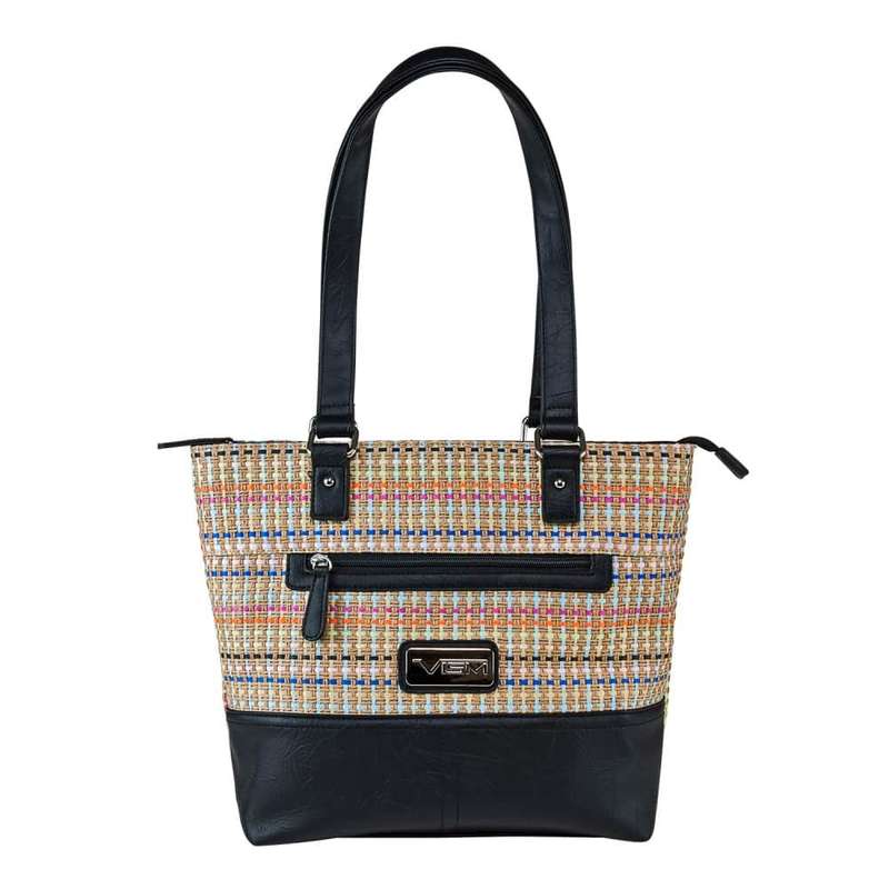 NC STAR WOVEN TOTE BLACK PURSE INCLUDES HOLSTER