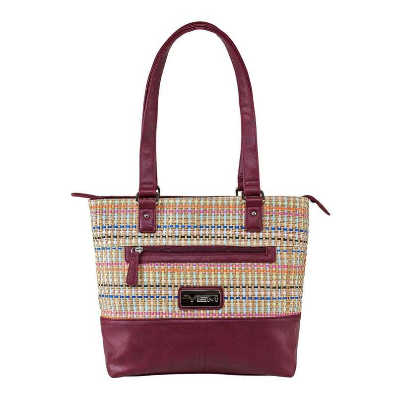 NC STAR WOVEN TOTE BURGUNDY PURSE INCLUDES HOLSTER