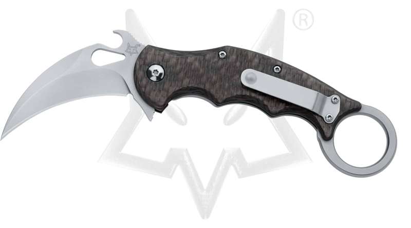 Fox Karambit Frame Lock with Carbon Fibre Handle Bead Blasted Blade FX-599TICS
