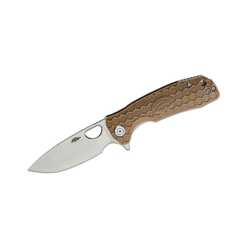 HONEY BADGER TAN FLIPPER KNIFE MEDIUM- HB1012