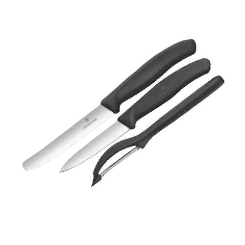 Victorinox Swiss Classic Paring Knife Set w/Peeler 3 Piece - Black  V6.7113.31