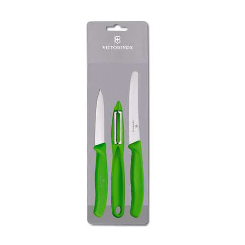 VICTORINOX SWISS CLASSIC ZEST 3 PIECE PARING SET GREEN - SLEEVE V6.7836Z114.3