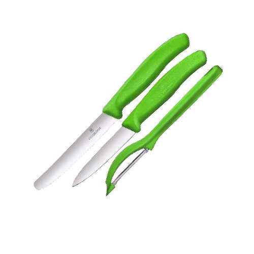VICTORINOX SWISS CLASSIC ZEST 3 PIECE PARING SET GREEN - SLEEVE V6.7836Z114.3