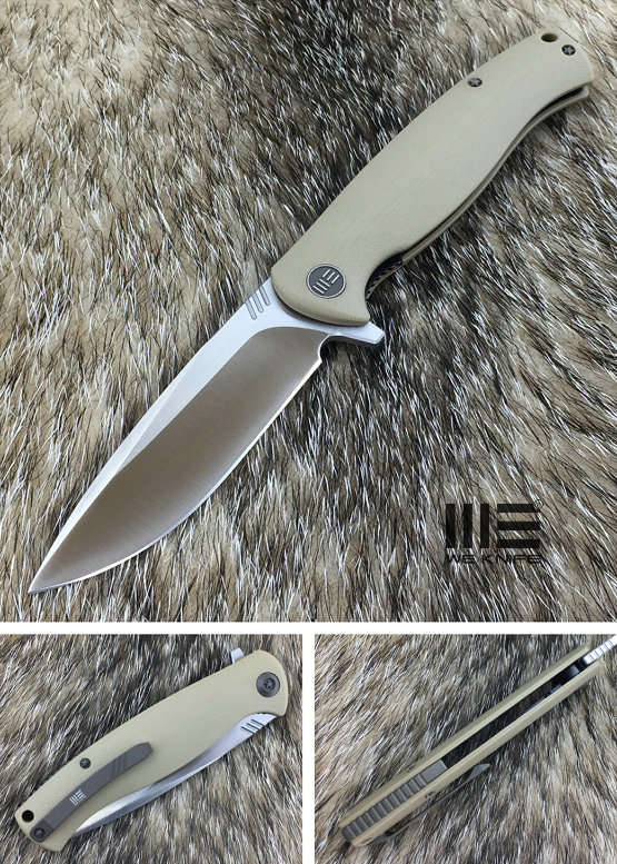 We Knife 705D Bronze Handle Hand Rubbed Satin Blade Knife