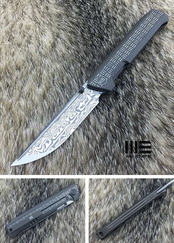 We Knife 710DS Brown Ti Handle Damascus Blade Limited Edition Knife