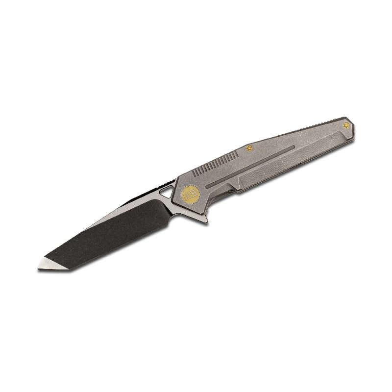 We Knife 610G Grey Handle, Black Blade Knife