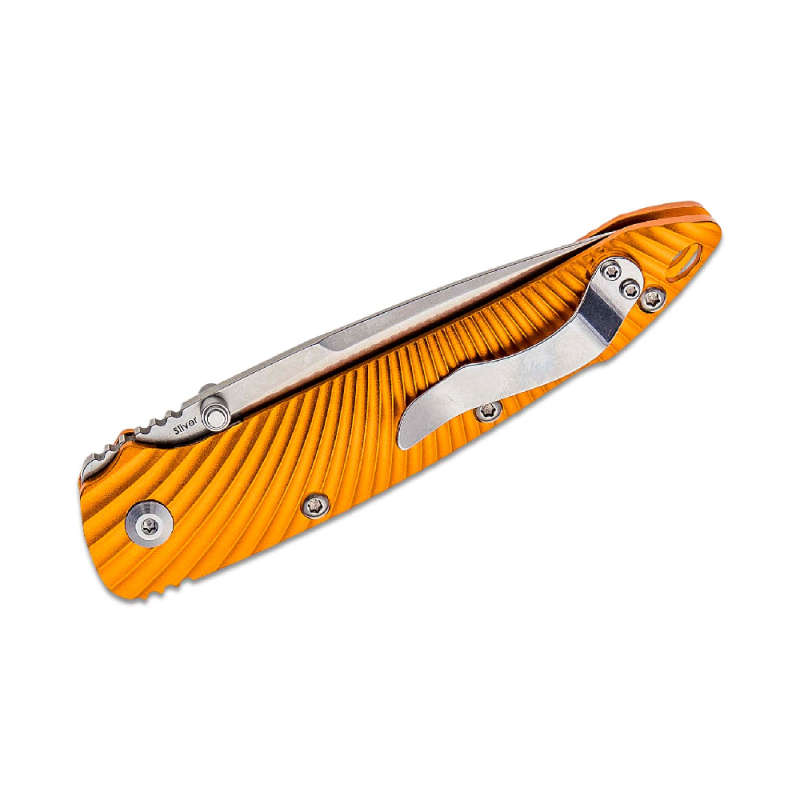 Kizer Cutlery Sliver Folding Knife Stonewahsed Blade, Orange Handles- Ki4419A1