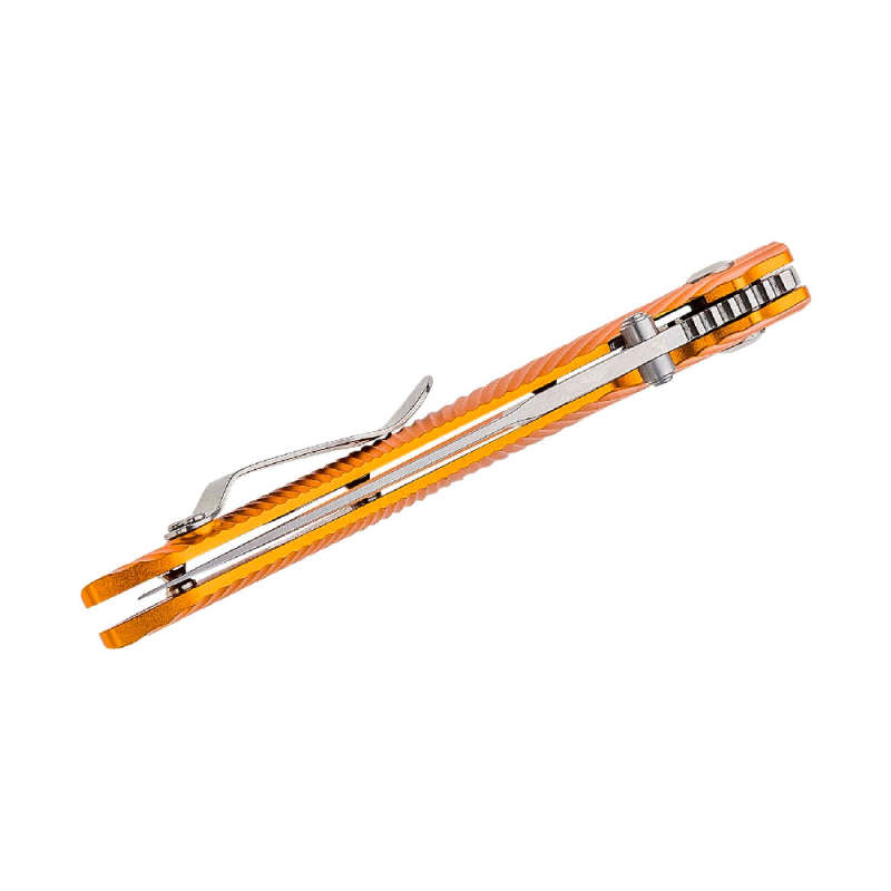 Kizer Cutlery Sliver Folding Knife Stonewahsed Blade, Orange Handles- Ki4419A1
