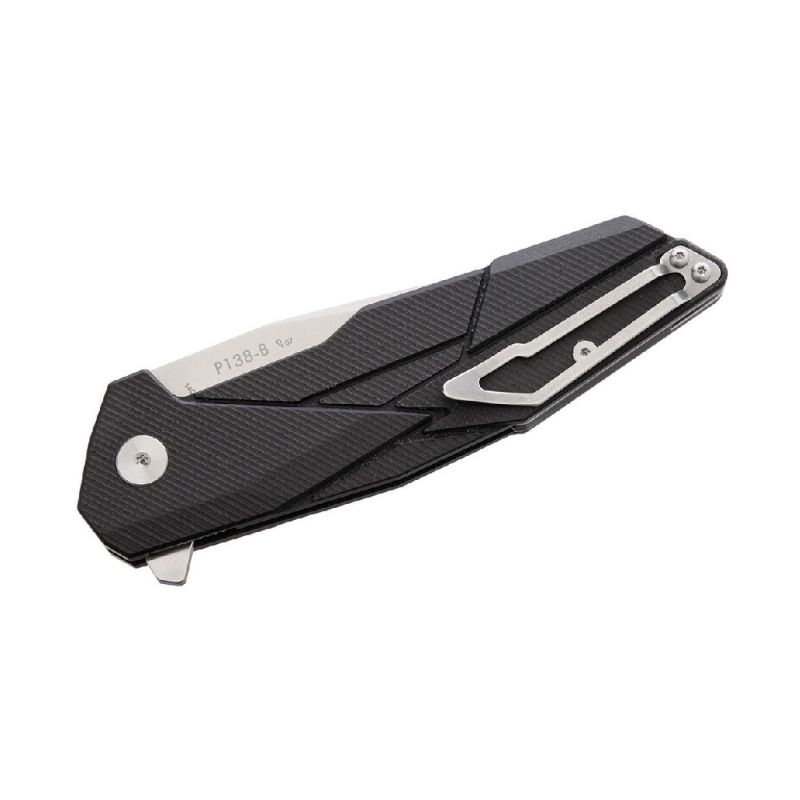 RUIKE Knives Tanto Satin Blade, Black G10 Handles - P138-B