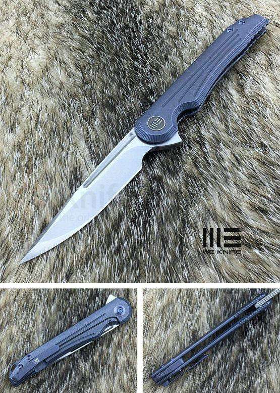 We Knife 718B Simon Crafts Array Blue Titanium Handles Knife