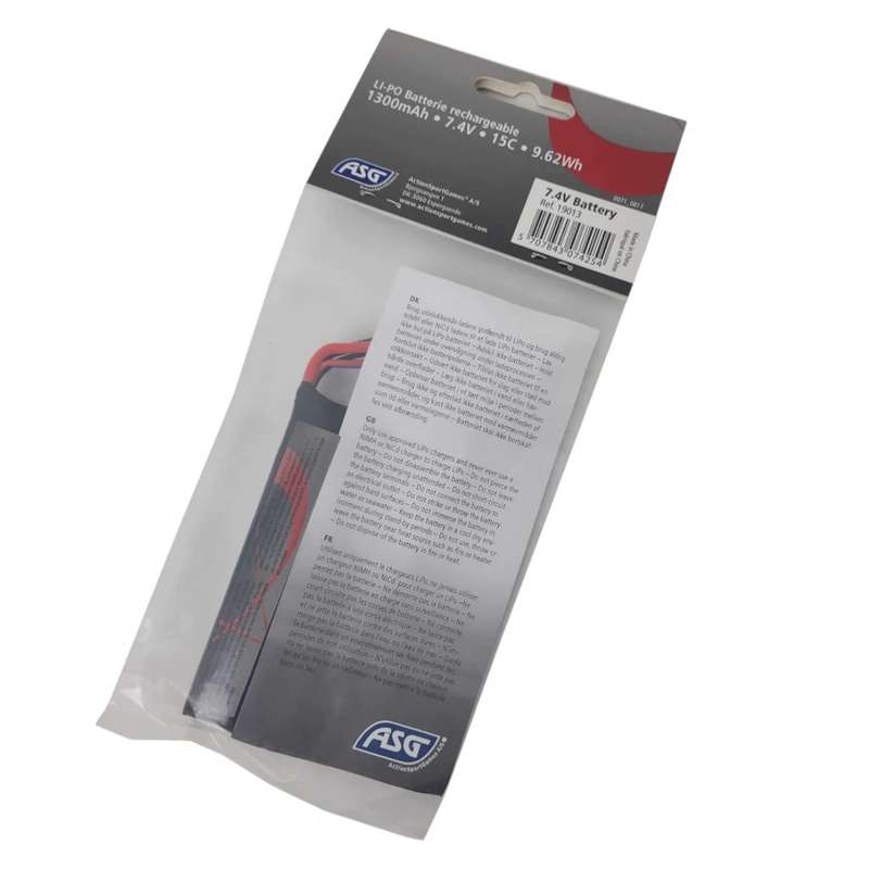 Stock Tube Battery LiPo 7.4V 1300mAh 15C (19013)