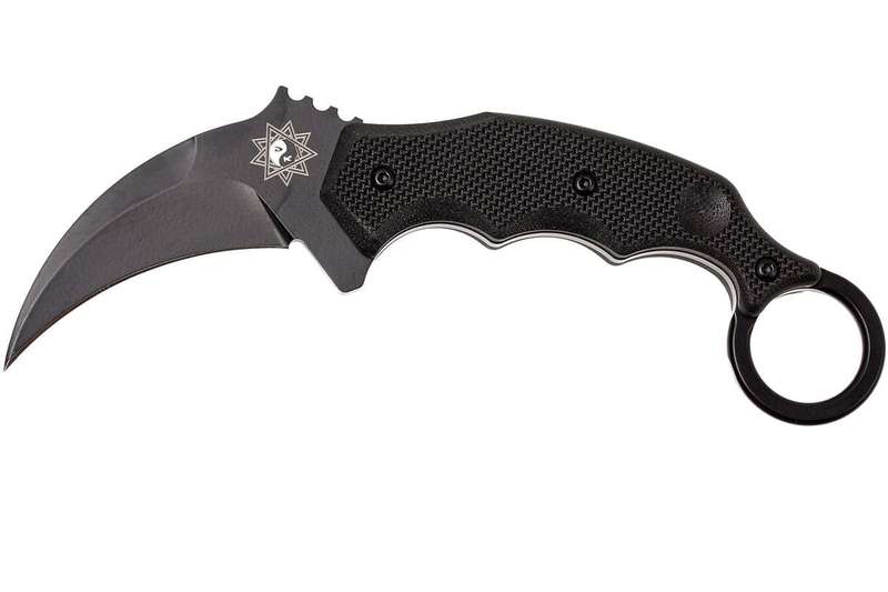 FOX Knives Kuku Hanuman Fighting Karambit Fixed Blade Knife (3" Black) 636T