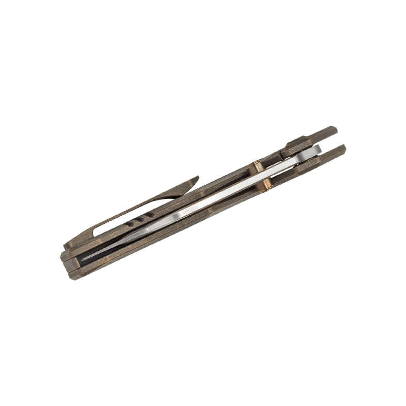 WE KNIFE Bronze TI Handle Satin Finish, CPM S35VN Blade 917A