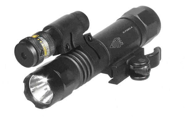 UTG LT-ELP38Q-A QD SPORTING TYPE 400 LUMEN LED FLASHLIGHT &amp; 16 POSITION ADJUSTABLE RED LASER ...