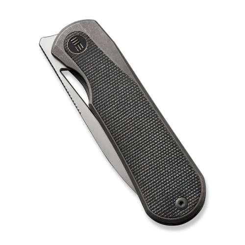 We Knife Baloo Gray Dark Green Titanium Handle 21033-4