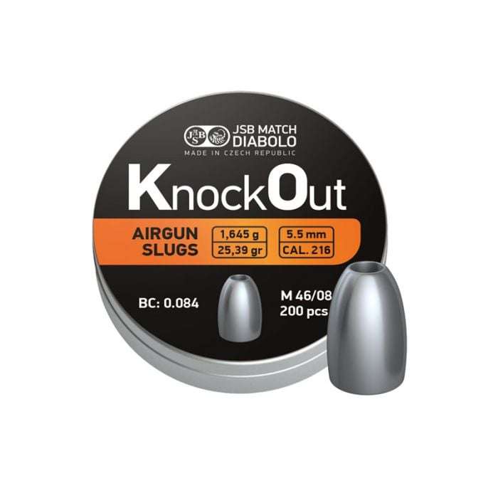 JSB MATCH DIABOLO KNOCKOUT SLUGS .216 5.5MM 200CT - JSB-546122