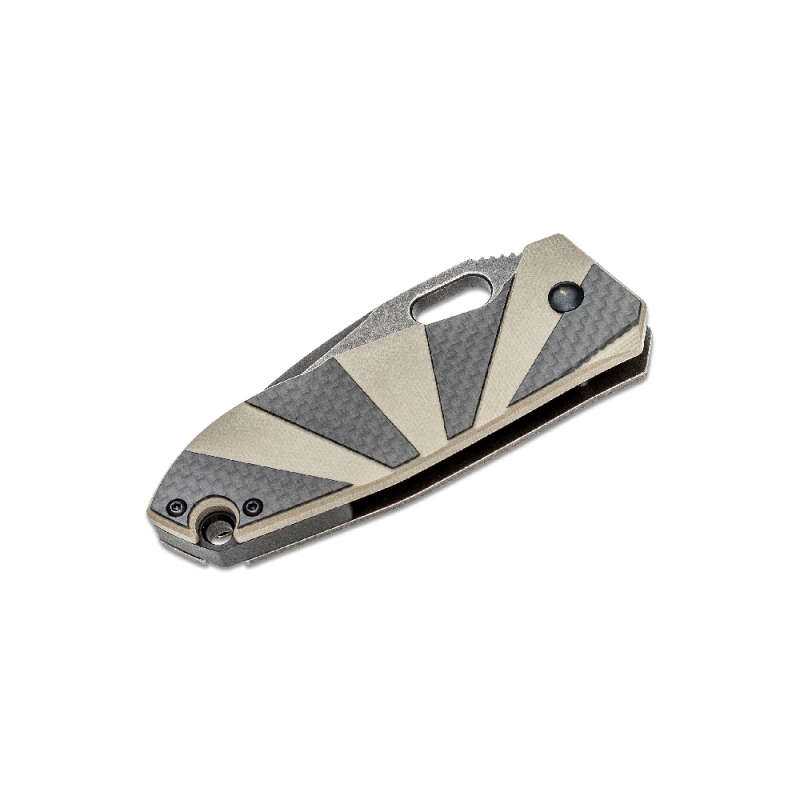 CRKT HERON BLACK TAN G-10/CARBON FIBER HANDLE FOLDING KNIFE-2440