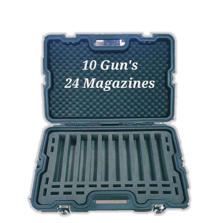 Gun Case X-large 10 Pistol With Combination Lock