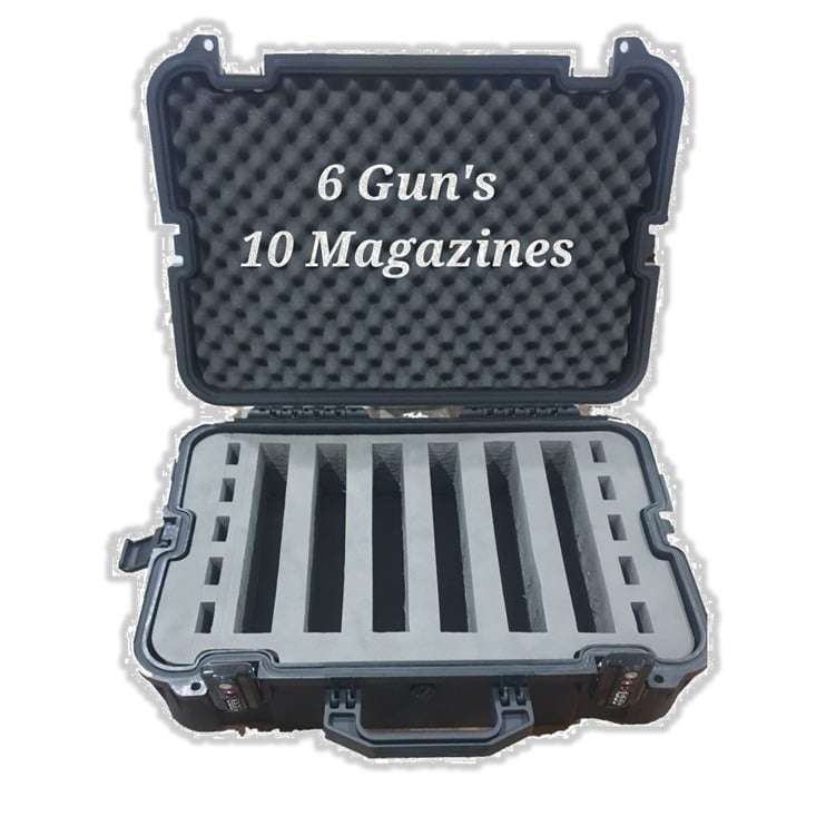 GUN CASE LARGE 6 PISTOL WITH COMBINATION LOCK