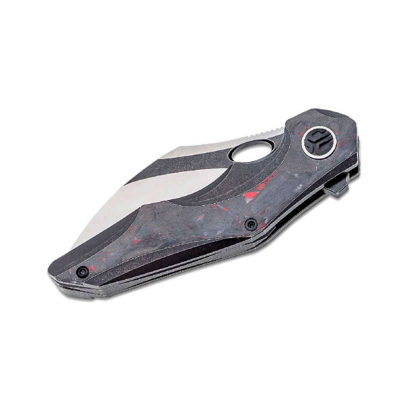 BESTECH Nogard Black Titanium and Red Marbled Carbon Fibre Handle - BT2105D