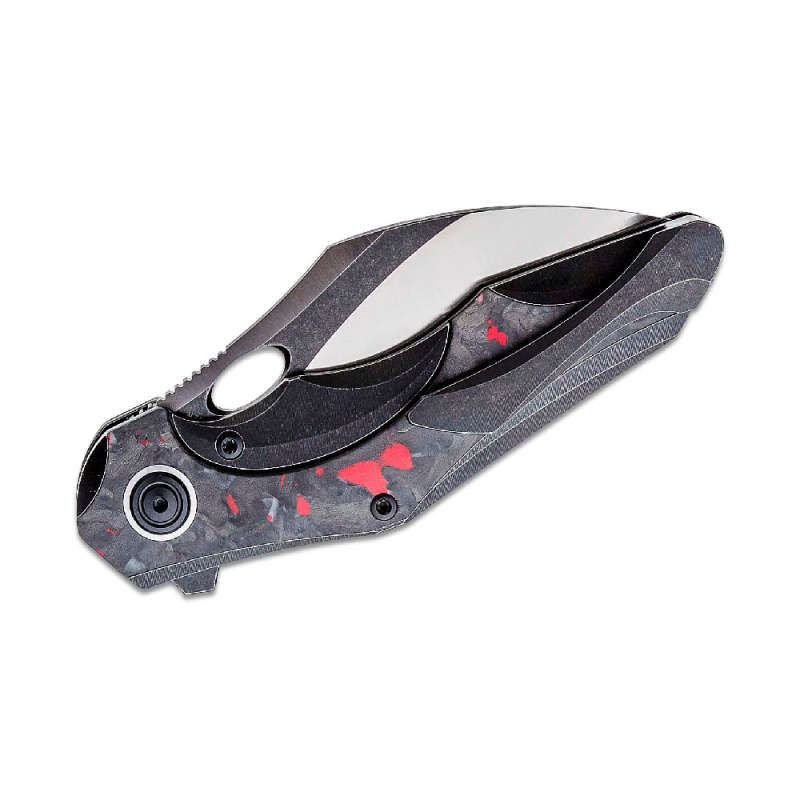 BESTECH Nogard Black Titanium and Red Marbled Carbon Fibre Handle - BT2105D