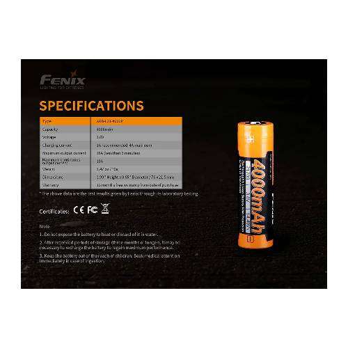 Fenix ARB-L21-4000p 4000mah 21700 Battery