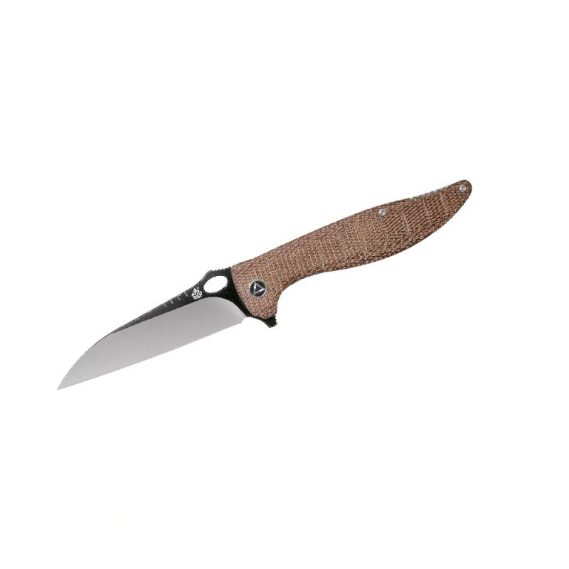 QSPLOCUST BROWN MICARTA FOLDING KNIFE- QS117-A