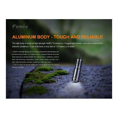 Fenix E02R Flashlight Black - 200 Lumens
