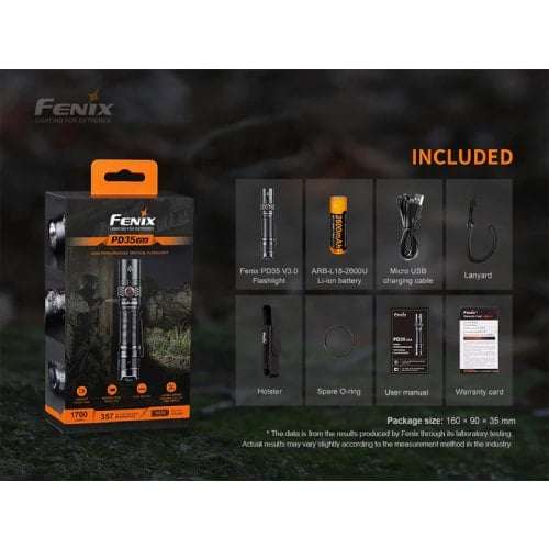 FENIX PD35 V3.0 Flashlight Black - 1700 Lumens