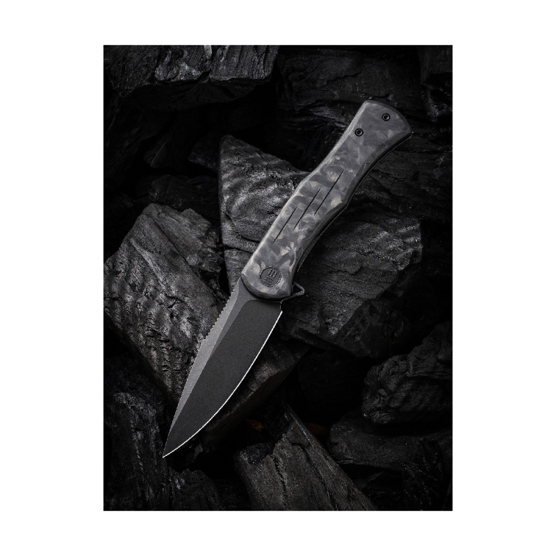 We Knife Primoris Titanium Handle Black With Marble Carbon Fiber Inlay  WE20047-B1