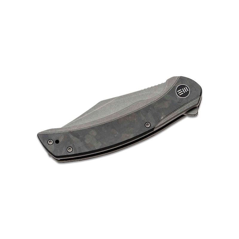 We Knife Snick Titanium Handle Gray/Black With Inlay  WE19022F-2